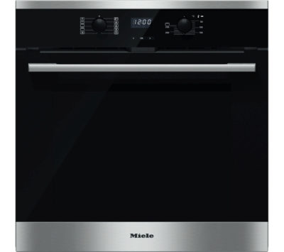 MIELE  H2561BP Electric Single Oven - Black & Steel
